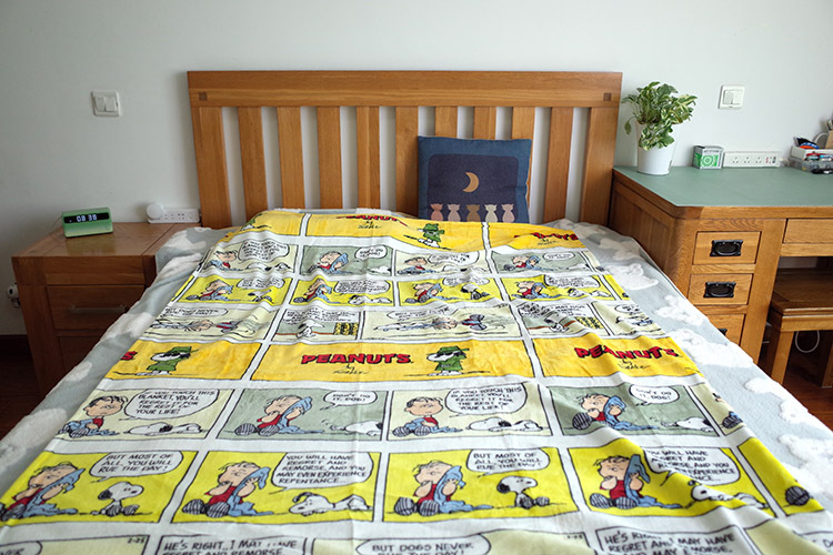 1.5*2.3&2* 2.3m Cartoon Snoopy Double-Sided Flannel Blanket Double Bed Air-Conditioned Nap Blanket