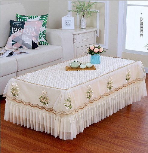 Tea table hood field lace tea table cloth rectangular cloth art dust cover TV cabinet cover can be booked for tea table cover