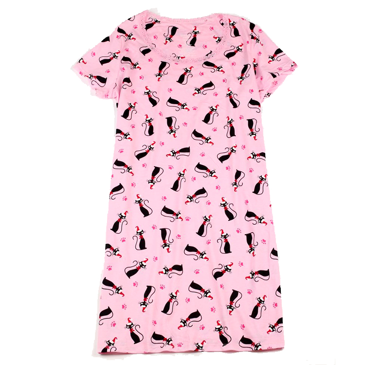 2 cái nữ mùa hè phần mỏng đan cotton ngắn tay nightdress đồ ngủ cotton cộng với phân bón XL thai sản ăn mặc quần áo nhà