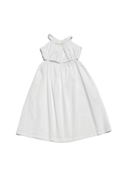 1-3折Kids女童白色腰间镂空连衣裙夏季新款全棉气质长裙亲子装潮