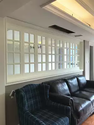 St. Deke's solid wood Plaid glass partition window grille European style simple kitchen dining room push-pull folding window customized