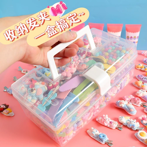 Милая мультяшная кремовая заколка для волос, набор материалов ручной работы, барсетка, шпильки для волос, аксессуар для волос с аксессуарами, «сделай сам»