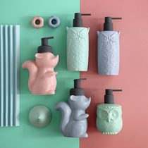 Ceramic model room Pressing foam bubbler Hand wash bath liquid container Emulsion dispensing Empty bottle Owl squirrel