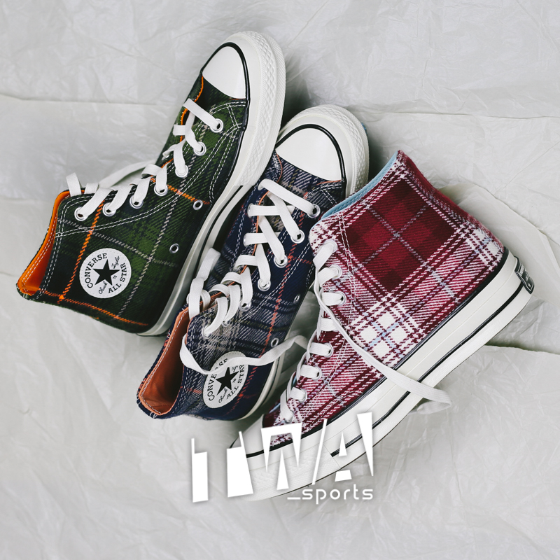 Converse 1970s kẻ sọc màu xanh kẻ sọc màu xanh kẻ sọc màu xanh kẻ sọc vải flannel 162403c162406 giày anta