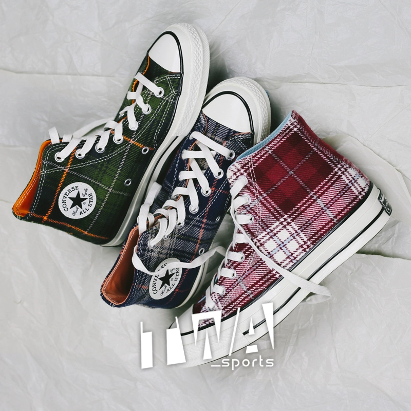 Converse 1970s kẻ sọc màu xanh kẻ sọc màu xanh kẻ sọc màu xanh kẻ sọc vải flannel 162403c162406