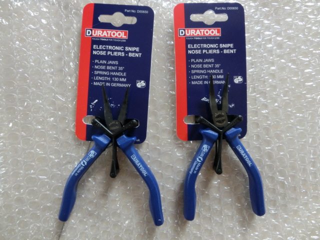 DURATOOL D00650 130mm 30 degrees Bend Mouth No Serrated Tongs Available Luggage Jewellery Repair