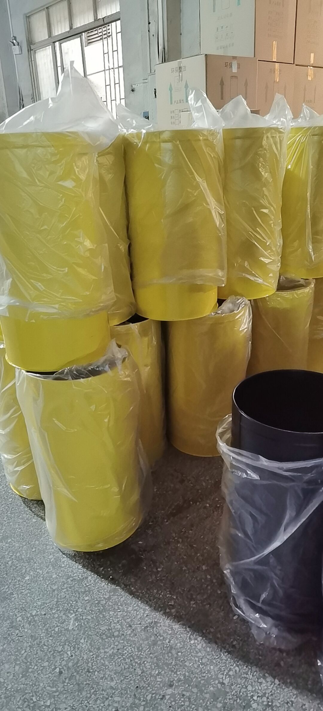 Harbor trash cans stainless steel trash cans hotel soot leather fruit suitcase yellow smoking 25L 50L large