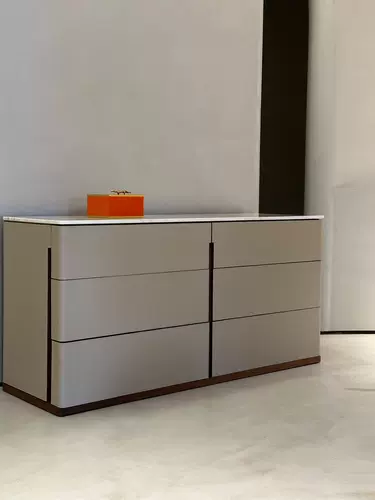 Шкаф для хранения из седельной кожи, итальянский буфет, современный светлый роскошный шкаф для хранения в спальне, шкаф с шестью ящиками, настенный входной шкаф