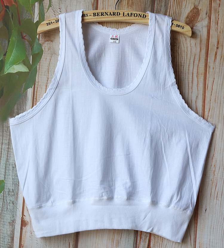 Bốn đoạn ngắn cotton cũ vest nữ trung niên cotton mẹ áo không tay cộng với đồ lót bà lớn béo áo 2 dây nữ bản to