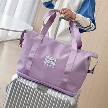 Outdoor foldable bag with large capacity handbag for business trips, portable short distance fitness travel bag, Oxford cloth