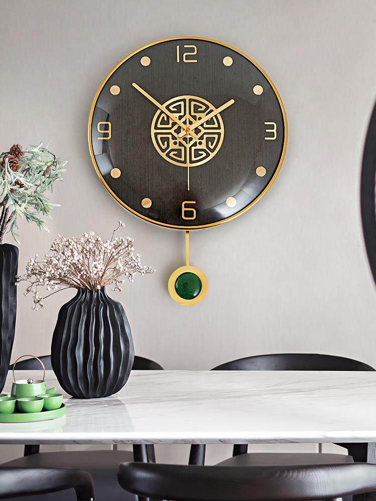 Light extravagant hanging clock Living room Home high-end watches and watches minimalist modern New Chinese Nordic clock decoration hanging surface quartz clock