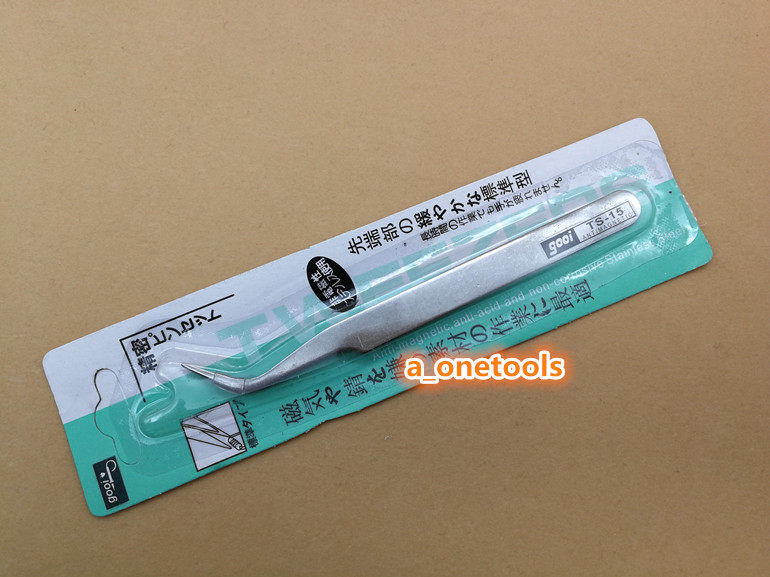 gooi stainless steel tweezers TS-15 handmade model drill figure nail art mobile phone pick bird's nest hair Nie clip pinch