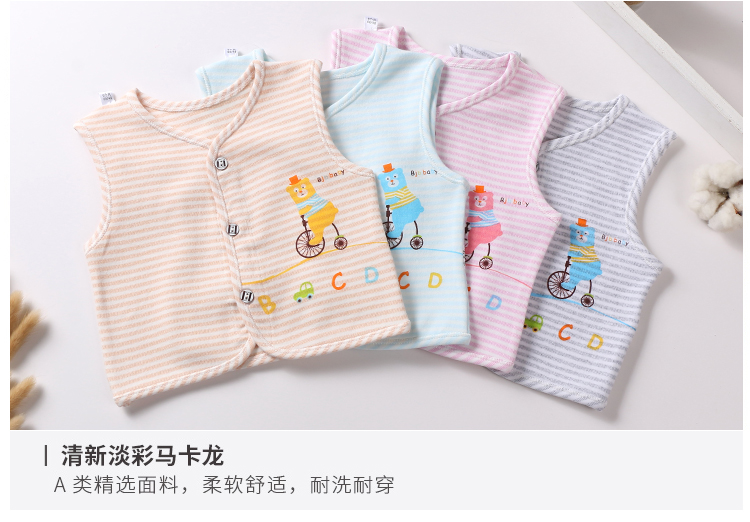 Sơ sinh bé vest mùa xuân và mùa thu mùa hè phần mỏng cotton bé vest 0-3 tháng bé sơ sinh vest mùa hè