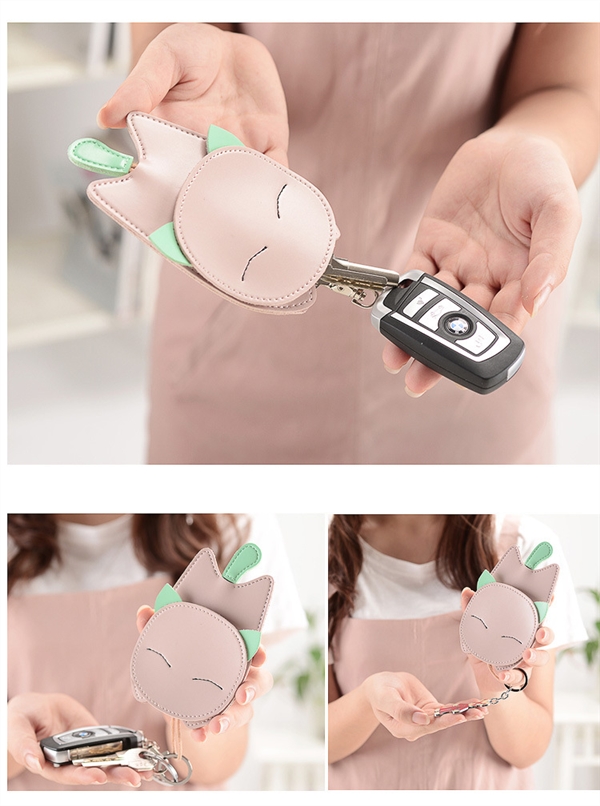 Mới đơn giản dễ thương lady anime mèo khóa túi mặt dây chuyền sinh viên Hàn Quốc móc chìa khóa xe hơi - Trường hợp chính ví nam da thật