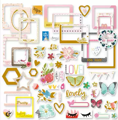 Judy handmade hand account material scrapbook bronzing pre-cut photo frame sticker small photo frame