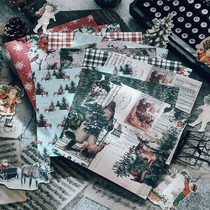 Judy handmade single-sided pure original hand account background material paper 160G 12 sets 21034 - Christmas