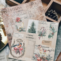  Judy handmade single-sided pure original hand account background material paper 160G 12 sets of Christmas-21015