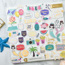 Judy hand-paved hot stamping material hand account sticker cute mermaid pre-cut die cut