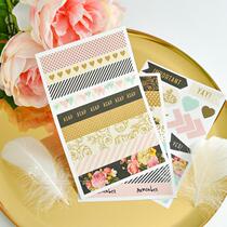 Judy hand-laid tent with decorative sticker hand tent material bronzed gold and paper adhesive tapes WASHI 3 pieces of sheet