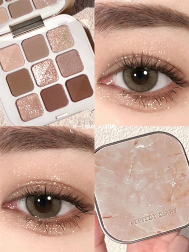 Природная руда, комплект, мраморные палетка теней, в коричневых тонах