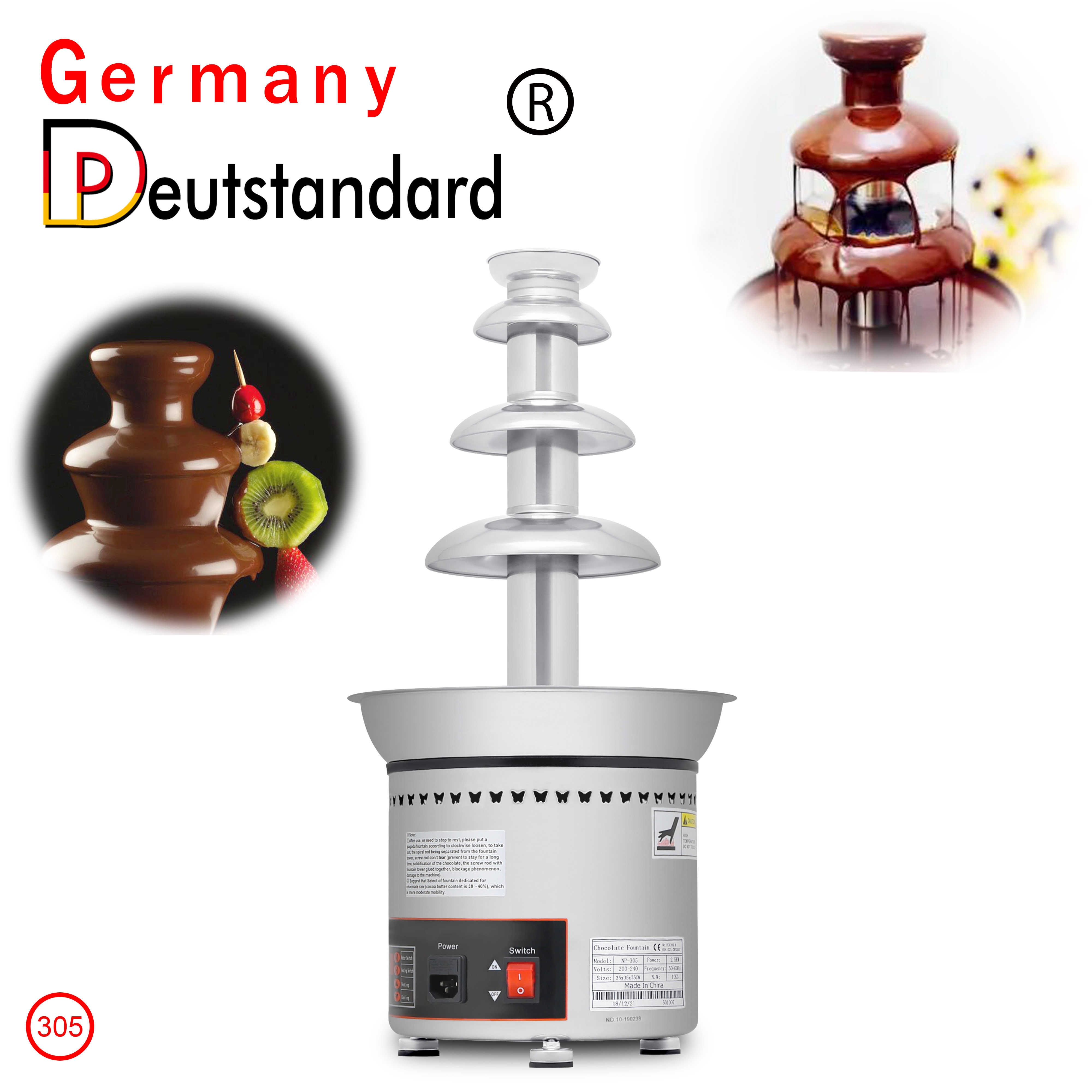 Stainless steel commercial household electric heating 5-layer chocolate fountain machine cafeteria chocolate sesame sauce spray tower machine