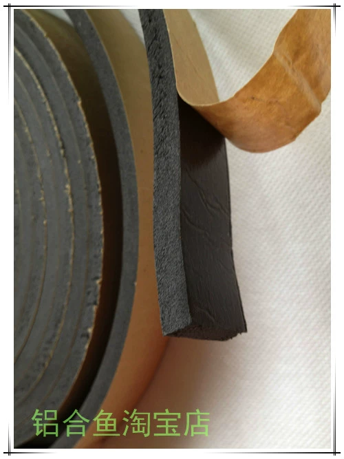 Đen Niêm phong một mặt dải đệm chống sốc đệm caulking niêm phong băng xốp dày 6 mm * rộng 1,5cm * dài 5M - Băng keo