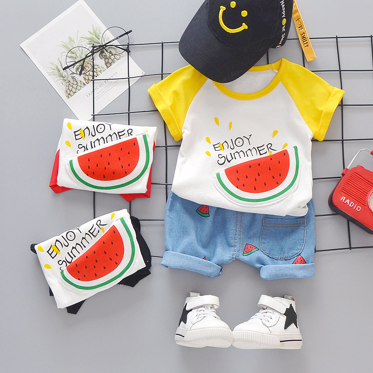 Baby Casual Summer Short Sleeve Short Boys and Young Boys Shorts Summer Cute Girls Two-Piece Summer Costumes