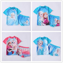 Breaking Code Foreign Trade Ice And Snow Chic Edge Swimsuit Girl Esha Princess Esha Split Children Swimsuit Sand Difficult Sunscreen