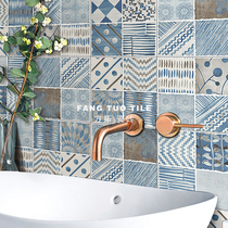 Blue 300x300 vintage tiles Kitchen tiles wall tiles Balcony restaurant bathroom kitchen non-slip floor tiles