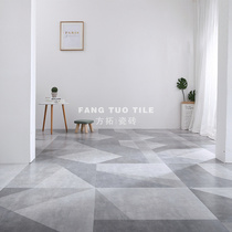 Fangtuo tile geometric industrial wind Nordic cement brick 600x600 living room floor tiles gray bedroom floor tiles