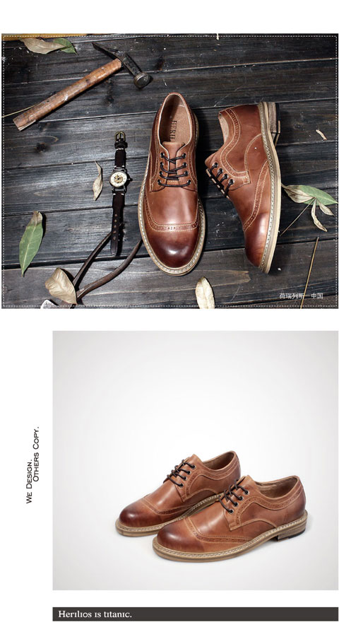 Giày Brock nam Anh chạm khắc giày derby giản dị retro xu hướng da thấp để giúp kinh doanh giày thường - Giày thấp giày sneaker năm 2021