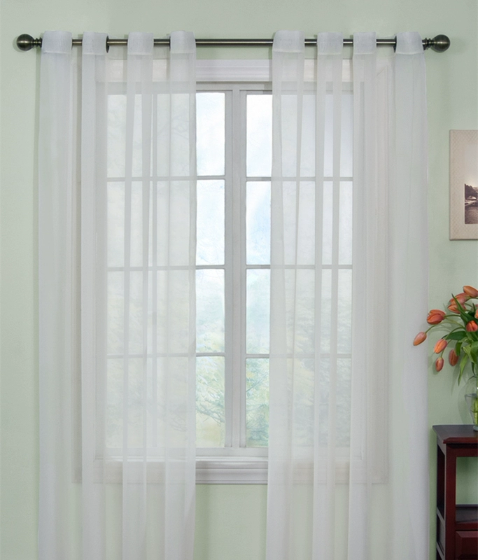 Rèm gạc trắng rèm đặc biệt giải phóng mặt bằng cát trắng hiện đại tối giản phân vùng ban công cửa sổ bay một nửa bóng miễn phí đấm tùy chỉnh - Phụ kiện rèm cửa thanh treo màn rèm cửa
