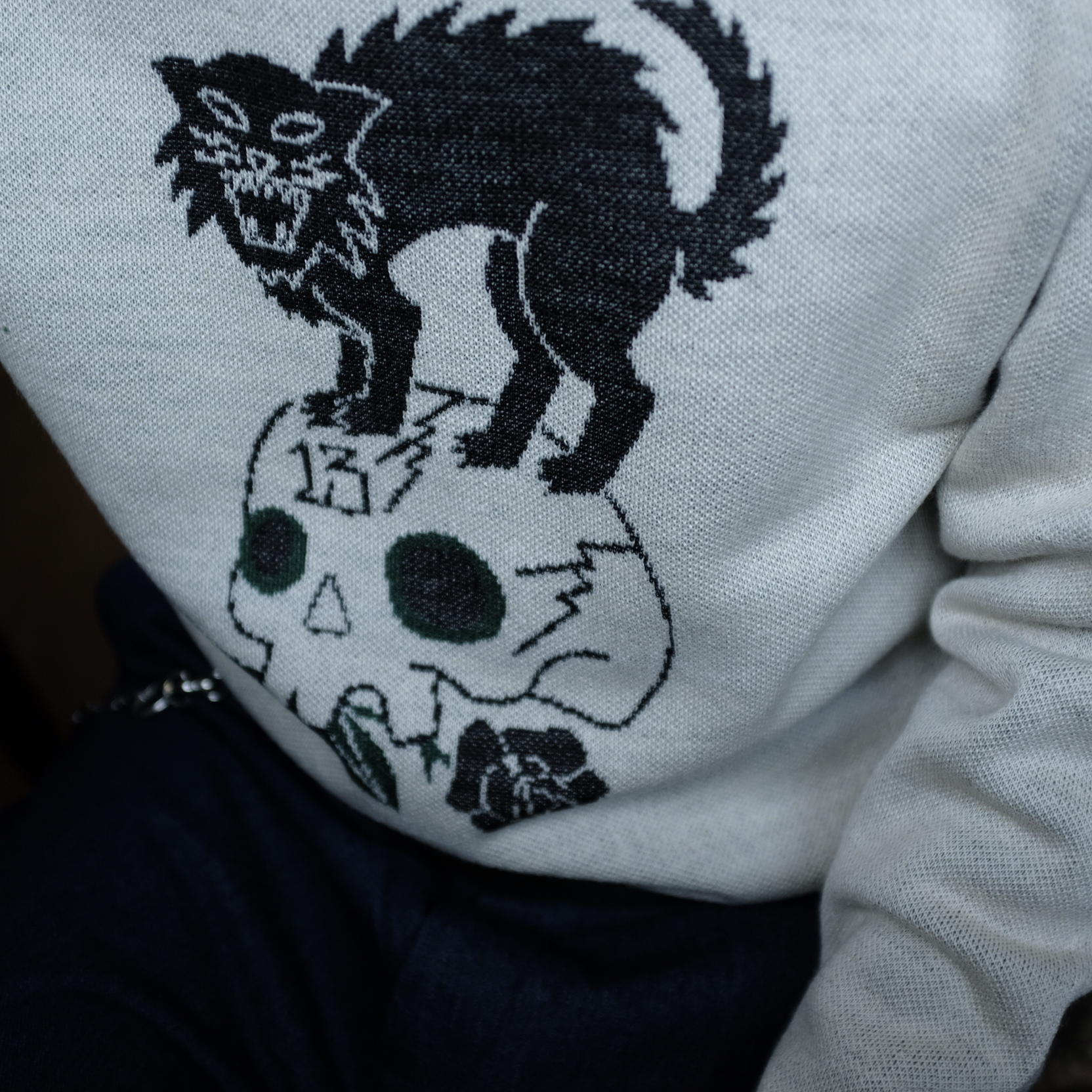 #DBEA [áo len] áo len len áo len mèo đen sọ áo len thập niên 50 - Áo len