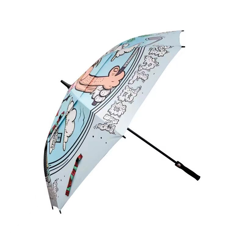 Golf Umbrella, Sun Protection Cartoon Umbrella, Dual-Use for Sun and Rain, Multifunctional Portable Golf Umbrella, 30inch Double-Layer Windproof Umbrella