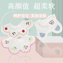 Baby saliva towel Korean version of foreign style Net Red Princess thin bib cotton Japanese cute bib suction spit milk towel