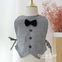 Japanese blouse childrens saliva towel baby cotton waterproof male baby bib gentleman bow tie bib handsome fake collar