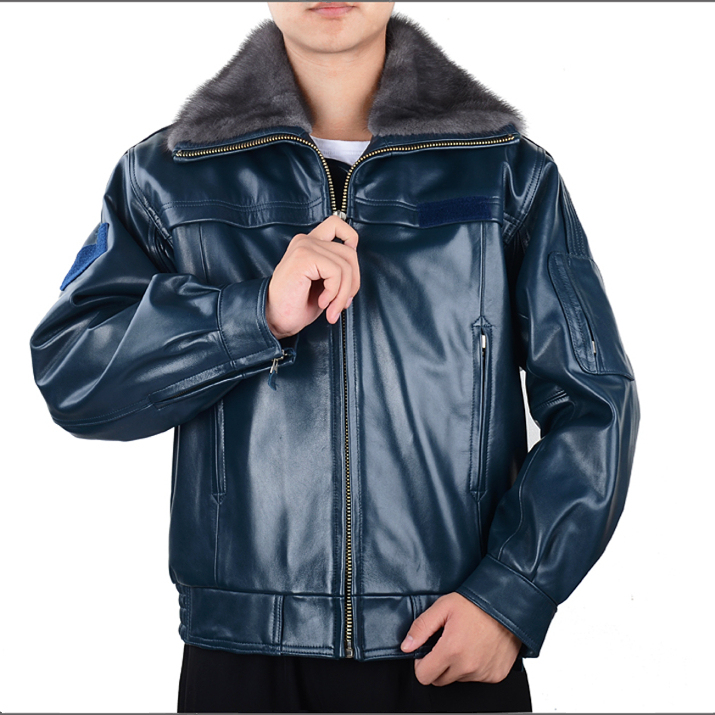 Authentic 02 Flight Suit Genuine Leather Jacket Warm Goatskin Autumn and Winter Cycling Lapel Casual Aviation Mink Fur Authentic 02 Flight Suit Genuine Leather Jacket Warm Goatskin Autumn and Winter Cycling Lapel Casual Aviation Mink Fur