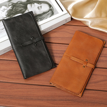 Wallet mens genuine leather long youth first-layer genuine cowhide wallet womens casual hand-rubbed color distressed retro wallet