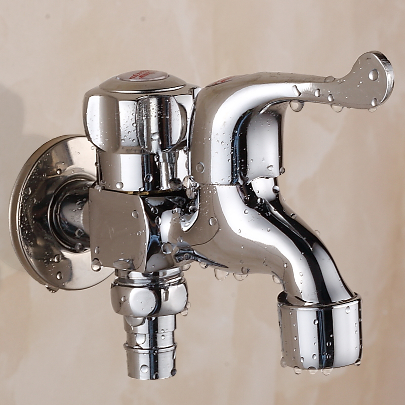 Full copper washing machine special tap dual head tap multifunction mop pool tap for one-in-two out