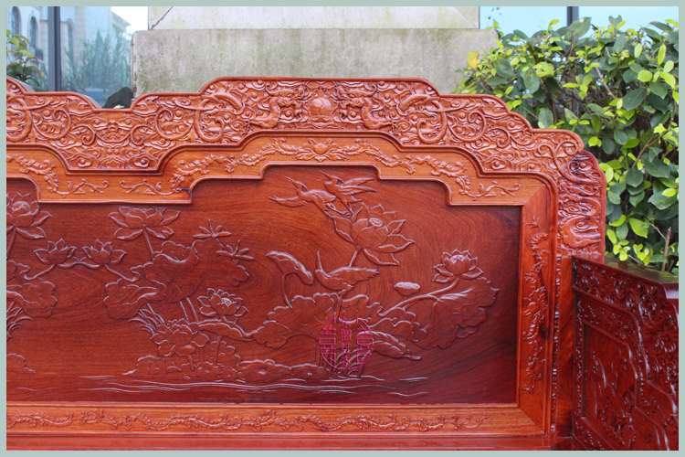 Sofa gỗ gụ, gỗ hồng sắc, hoa sen, sofa ngai, bộ bảy mảnh, sofa gỗ, phòng khách, nội thất, kết hợp - Bộ đồ nội thất ghế sofa hiện đại