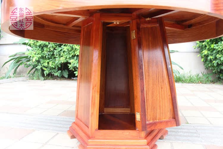 Bàn ăn gỗ gụ Gỗ hồng mộc Miến Điện bàn tròn lớn Đồ nội thất Trung Quốc trái cây lớn bằng gỗ hồng mộc Bàn ăn gỗ Ming và Qing - Bộ đồ nội thất nội thất phòng khách hiện đại