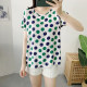 Summer cotton silk thin loose slimming printed T-shirt
