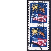 U.S. Letter Sales Stamps 1987 Flag and Fireworks 2 pieces