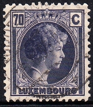 Luxembourg letter stamps 1935 Archduchess Charlotte (70C)