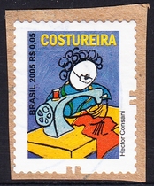 Brazilian Letter Marketing Stamps Cutout 2005 Occupation 3-1: Seamstress