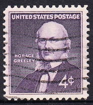 United States Letter Sales Stamps 1961 Publisher and Editor Horace Greeley 1-1