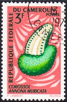 Cameroon Letter Sales Stamps 1967 Fruit 9-3: Soursop