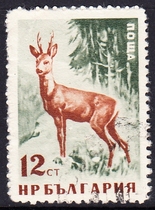 Bulgarian Stamps Letter Sales Canceled 1958 Woodland Animals 6-2: Western Roe Deer