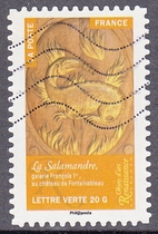 French Letter Marketing Stamps 2014 Renaissance Artwork 12-11: Salamander at the Palace of Fontainebleau
