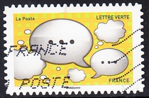 French letter marketing stamps 2018 Emoticons Little yellow face 12-11: Bubbles